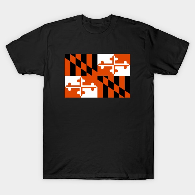 Baltimore Orioles Theme Maryland Flag Baseball T-Shirt by baysideremix